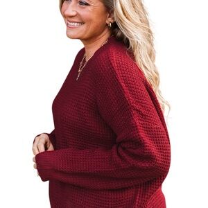 Burgundy Thick Knit Sweater